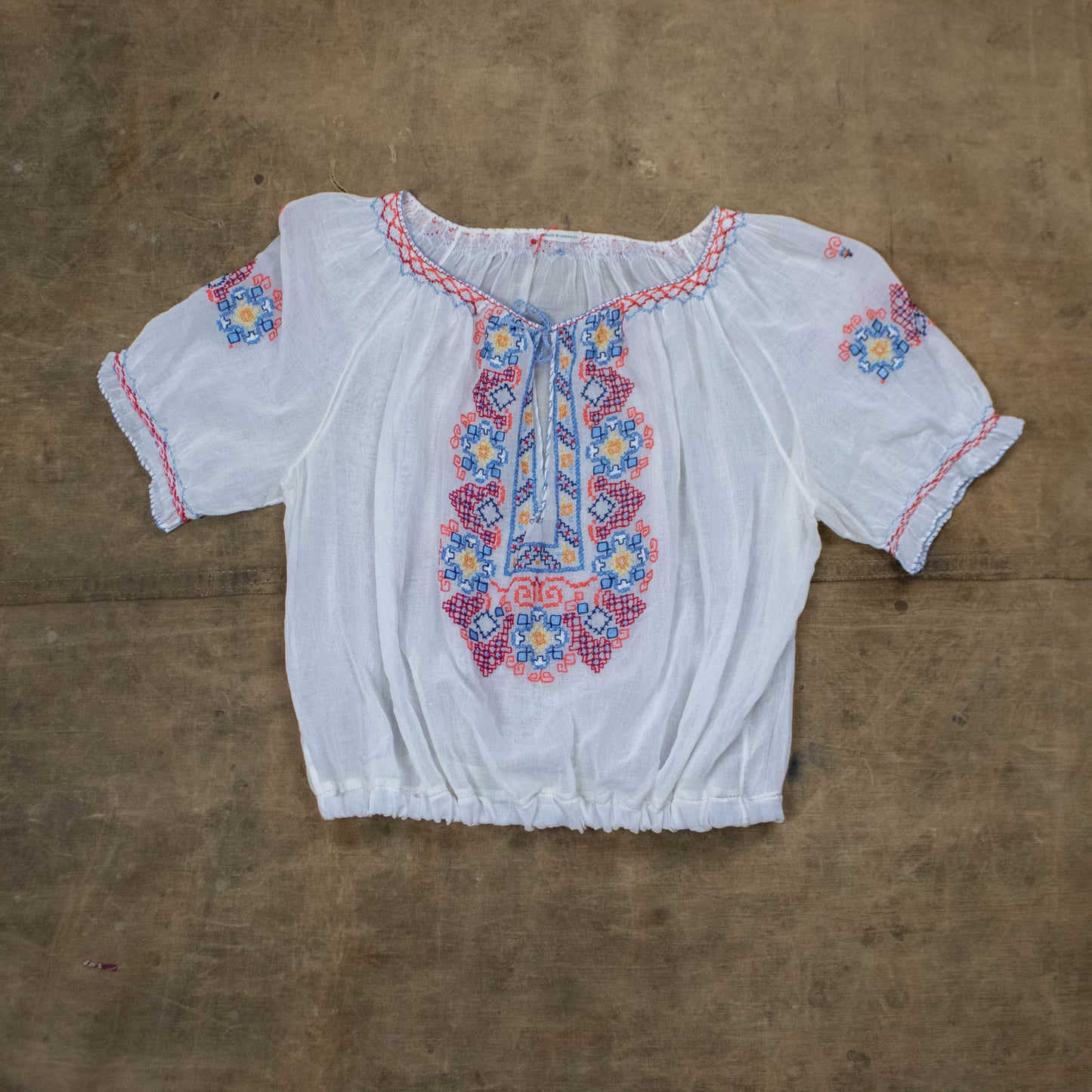 40's Xs-Small-Med Embroidered Hungarian Blouse