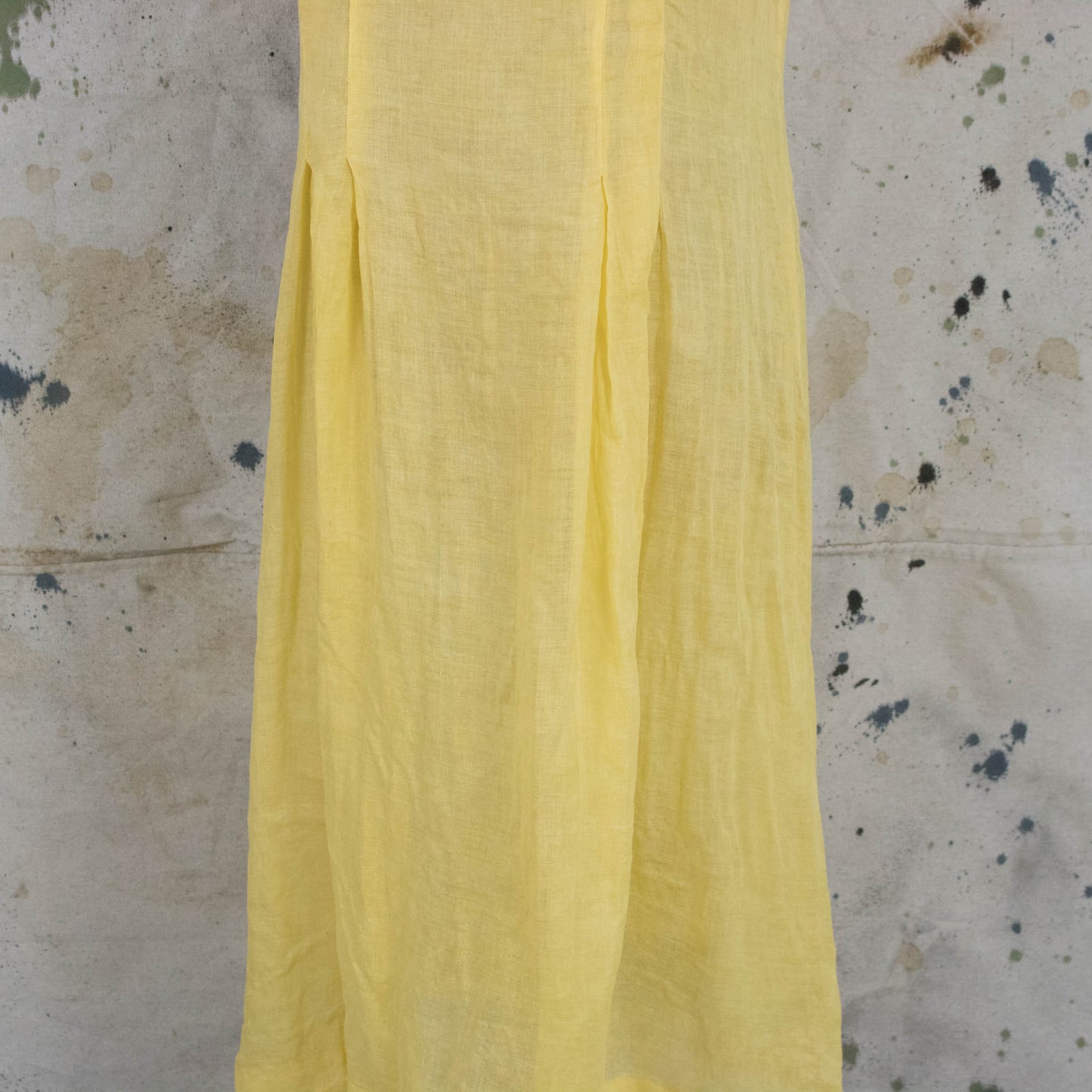 Vintage Womens 30s Small Medium Yellow Drop Waist Pull Over Dress